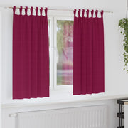 Vidaxl zwart-out gordijnen met ringen 2 st wijnrood 175 x 140 cm - afbeelding 1
