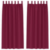 Vidaxl zwart-out gordijnen met ringen 2 pcs wijnrood 225 x 140 cm