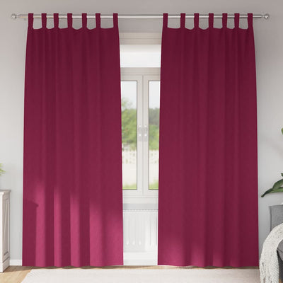 Vidaxl zwart-out gordijnen met ringen 2 st wijnrood 260 x 140 cm