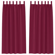Vidaxl zwart-out gordijnen met ringen 2 st wijnrood 260 x 140 cm - afbeelding 2