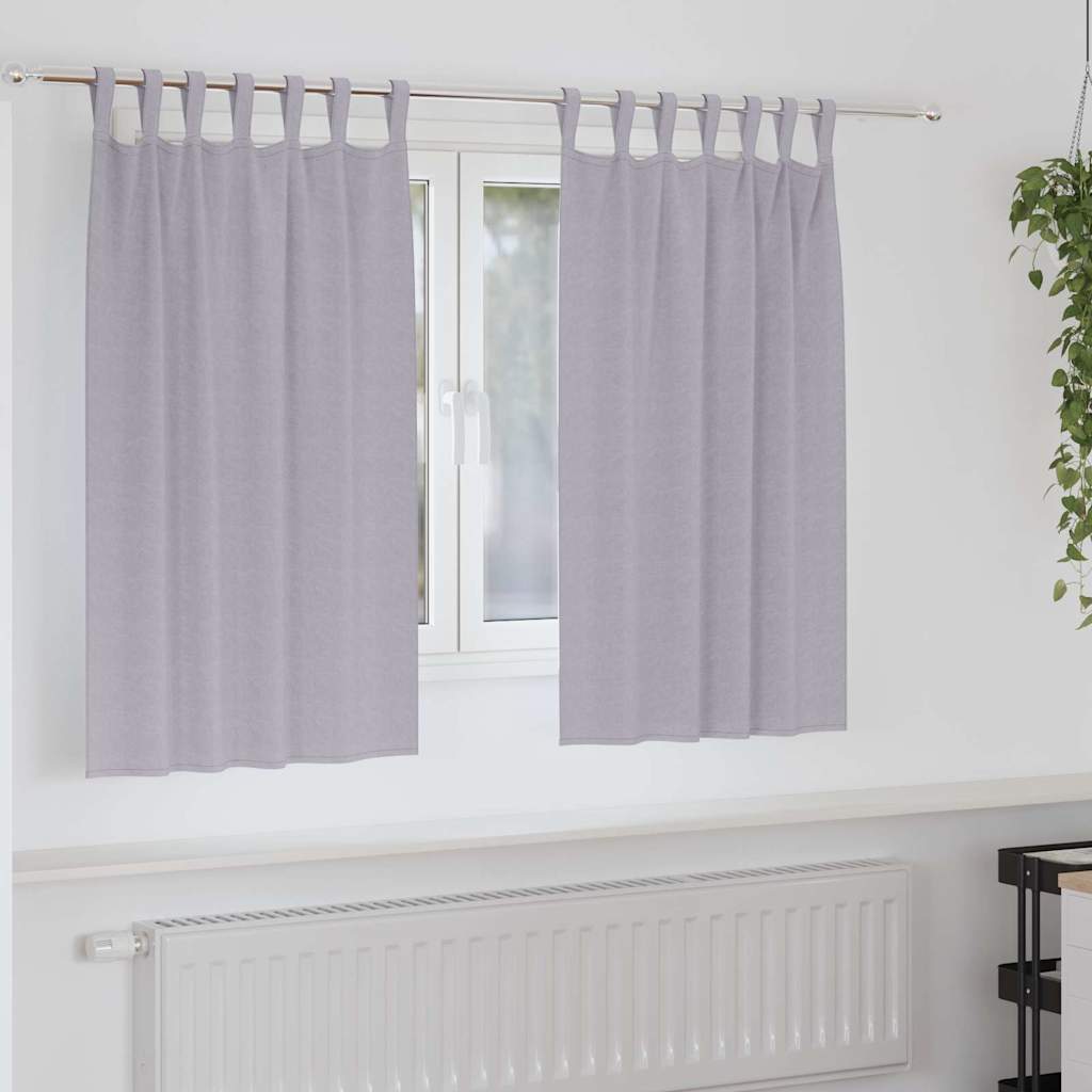 Vidaxl zwart-out gordijnen met ringen 2 st metaalgrijs 140 x 140 cm
