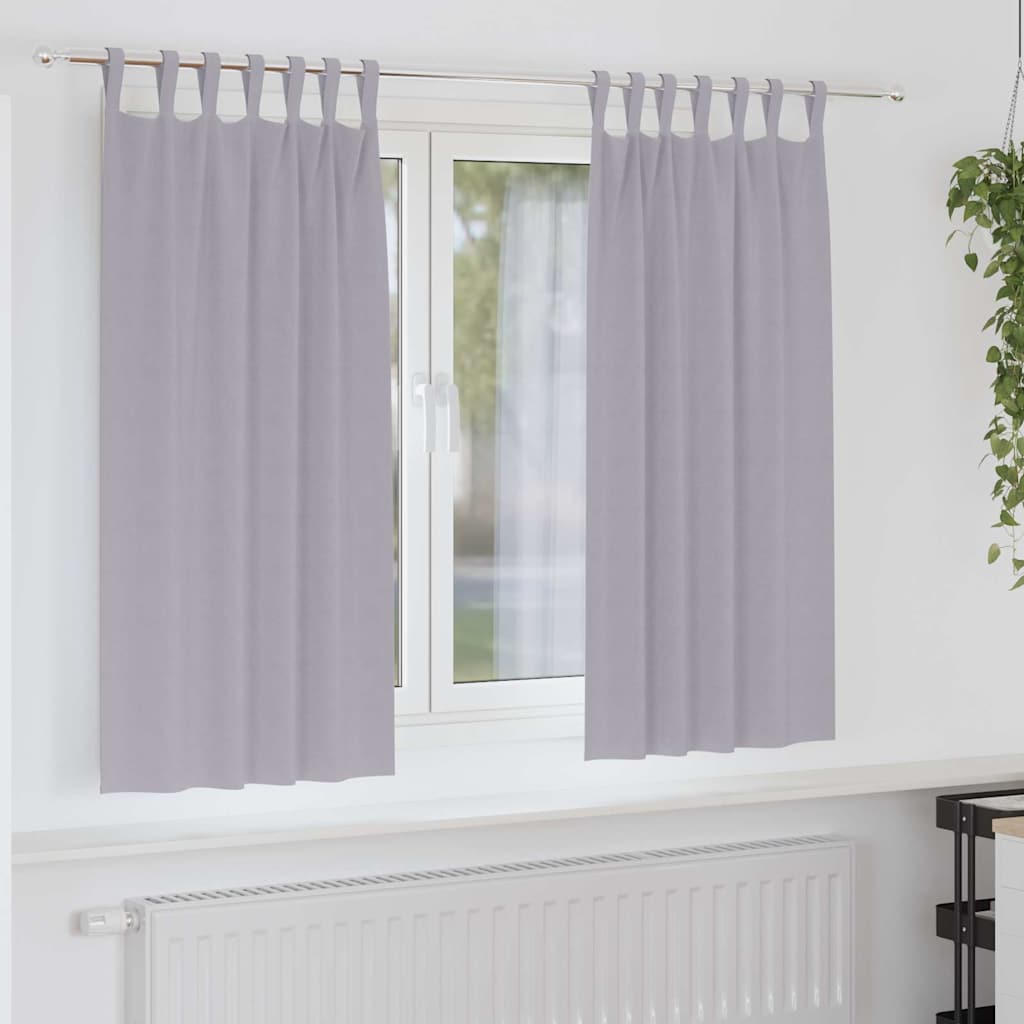 Vidaxl zwart-out gordijnen met ringen 2 st metaalgrijs 175 x 140 cm