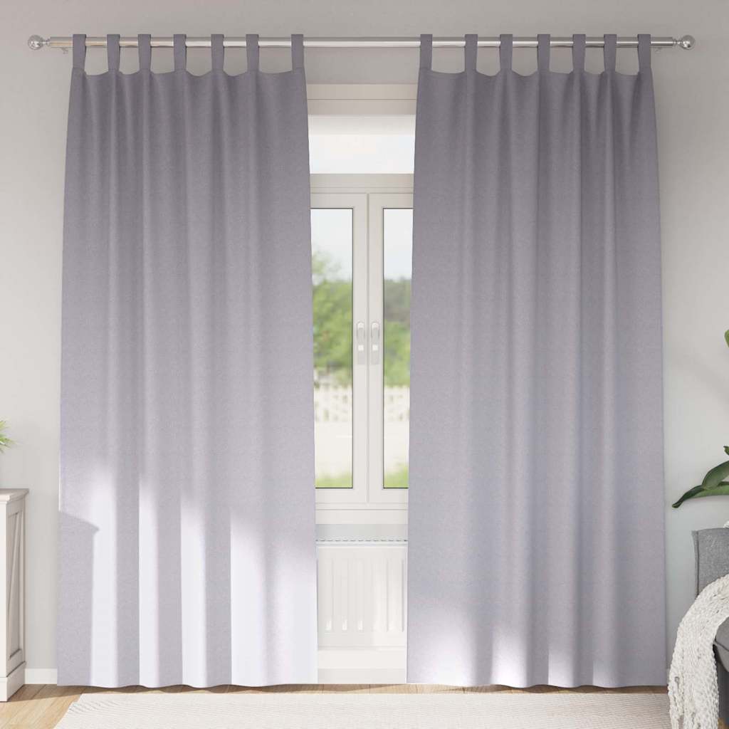 Vidaxl zwart-out gordijnen met ringen 2 pcs metaalgrijs 225 x 140 cm