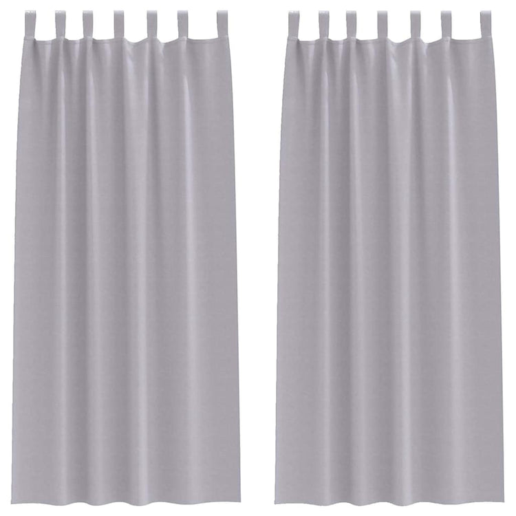 Vidaxl zwart-out gordijnen met ringen 2 st metaalgrijs 245 x 140 cm