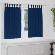 Vidaxl zwart-out gordijnen met ringen 2 pcs donkerblauw 140 x 140 cm - afbeelding 1
