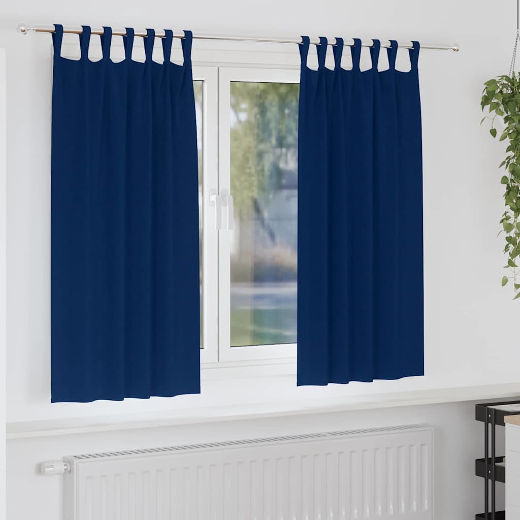 Vidaxl zwart-out gordijnen met ringen 2 st donkerblauw 175 x 140 cm