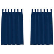 Vidaxl zwart-out gordijnen met ringen 2 st donkerblauw 175 x 140 cm - afbeelding 2