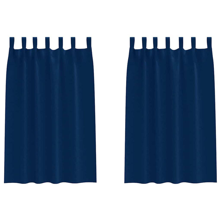 Vidaxl zwart-out gordijnen met ringen 2 st donkerblauw 175 x 140 cm