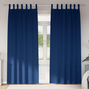 Vidaxl zwart-out gordijnen met ringen 2 pcs donkerblauw 225 x 140 cm - afbeelding 1