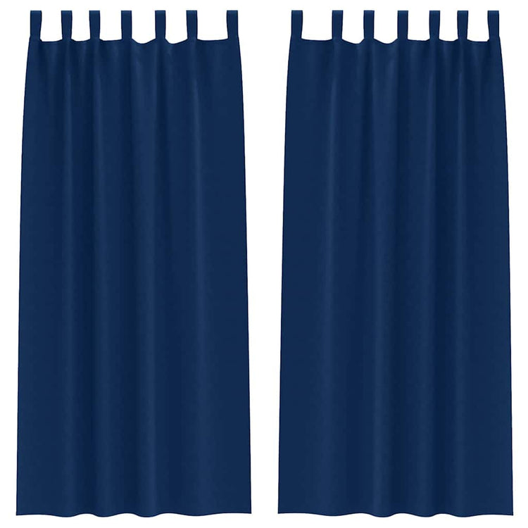 Vidaxl zwart-out gordijnen met ringen 2 pcs donkerblauw 225 x 140 cm