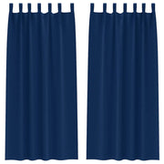 Vidaxl zwart-out gordijnen met ringen 2 st donkerblauw 260 x 140 cm - afbeelding 2