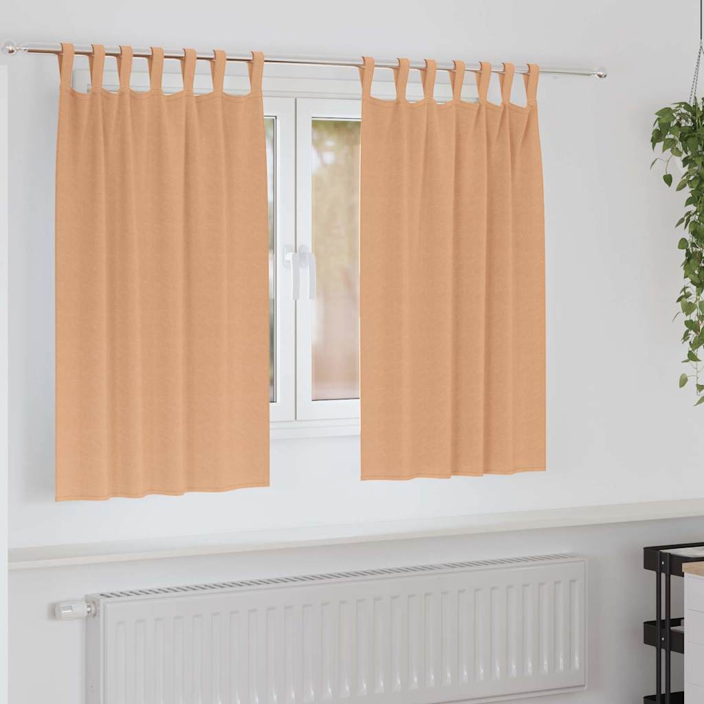 Vidaxl zwart-out gordijnen met ringen 2 st licht bruin 140 x 140 cm