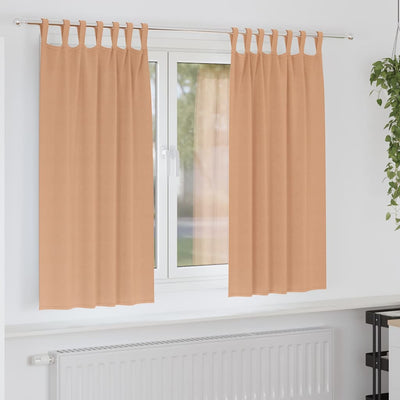 Vidaxl zwart-out gordijnen met ringen 2 st licht bruin 175 x 140 cm