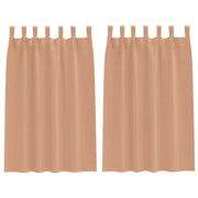 Vidaxl zwart-out gordijnen met ringen 2 st licht bruin 175 x 140 cm - afbeelding 2