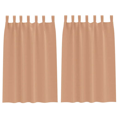 Vidaxl zwart-out gordijnen met ringen 2 st licht bruin 175 x 140 cm