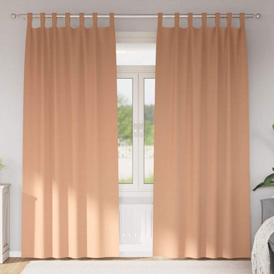 Vidaxl zwart-out gordijnen met ringen 2 st licht bruin 245 x 140 cm