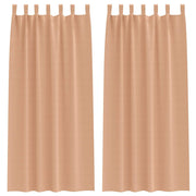 Vidaxl zwart-out gordijnen met ringen 2 st licht bruin 245 x 140 cm - afbeelding 2
