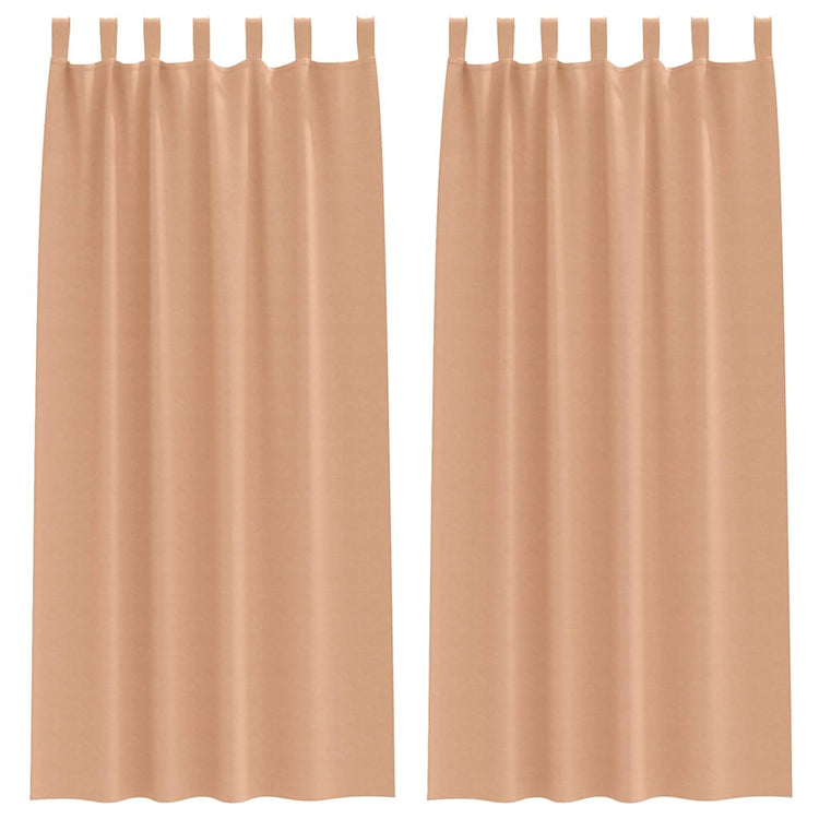Vidaxl zwart-out gordijnen met ringen 2 st licht bruin 245 x 140 cm