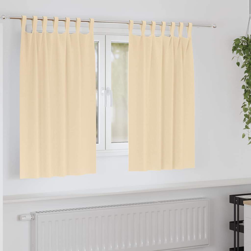 Vidaxl zwart-out gordijnen met ringen 2 st crèmekleurig 140 x 140 cm
