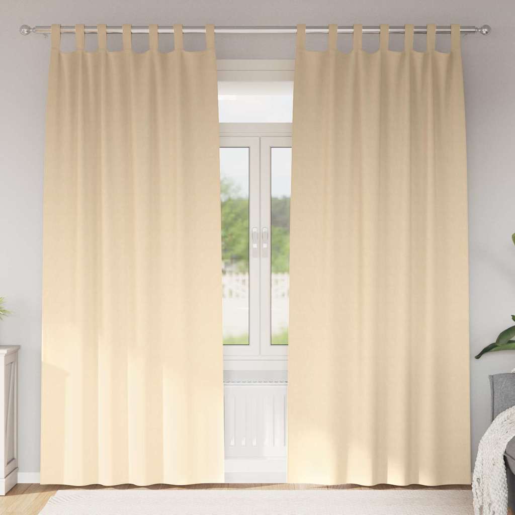 Vidaxl zwart-out gordijnen met ringen 2 st crèmekleurig 245 x 140 cm