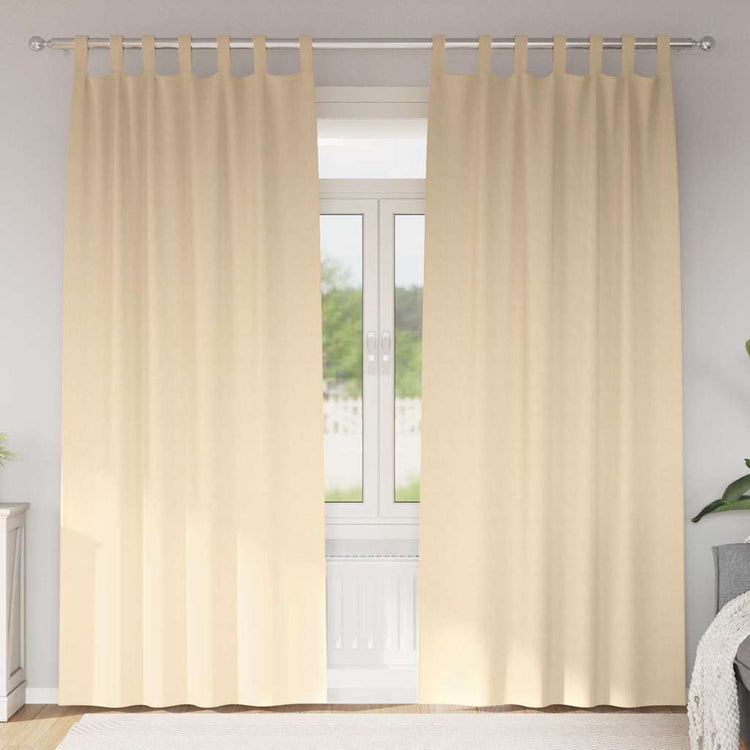 Vidaxl zwart-out gordijnen met ringen 2 st crèmekleurig 245 x 140 cm