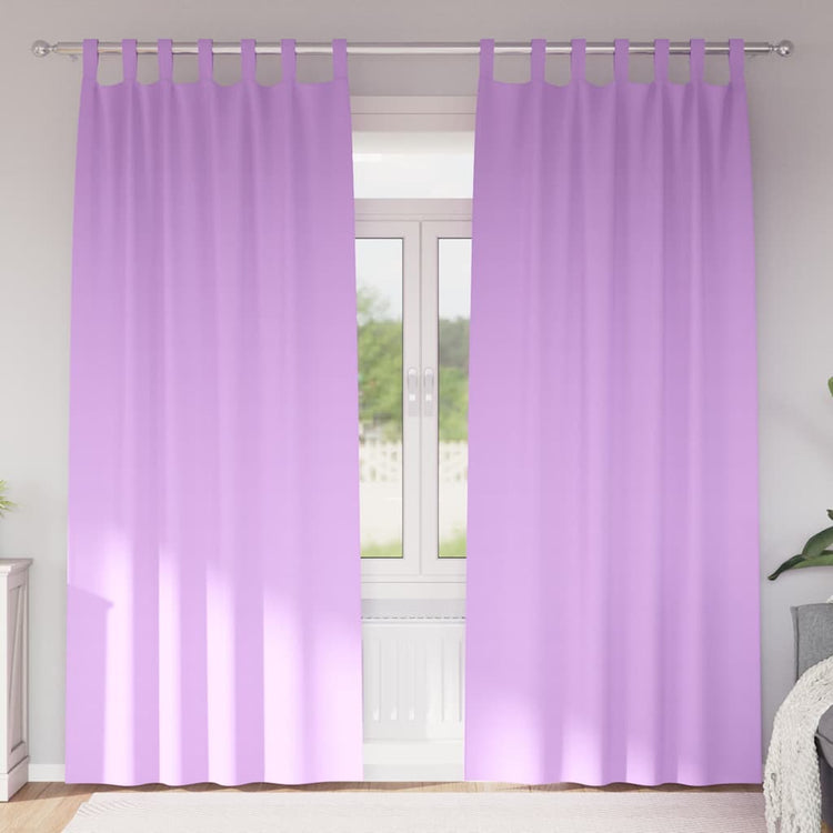 Vidaxl zwart-out gordijnen met ringen 2 st paars 245 x 140 cm