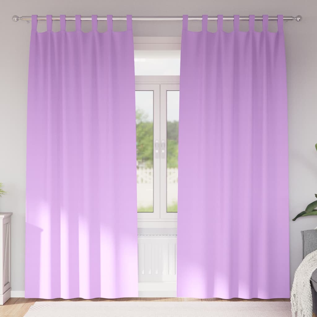 Vidaxl zwart-out gordijnen met ringen 2 st paars 260 x 140 cm