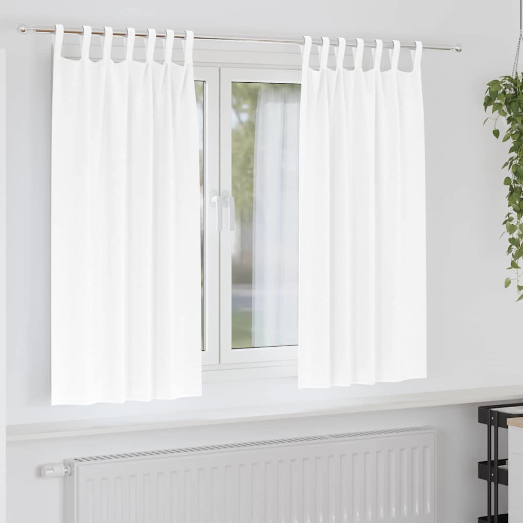 Vidaxl zwart-out gordijnen met ringen 2 st puur wit 175 x 140 cm