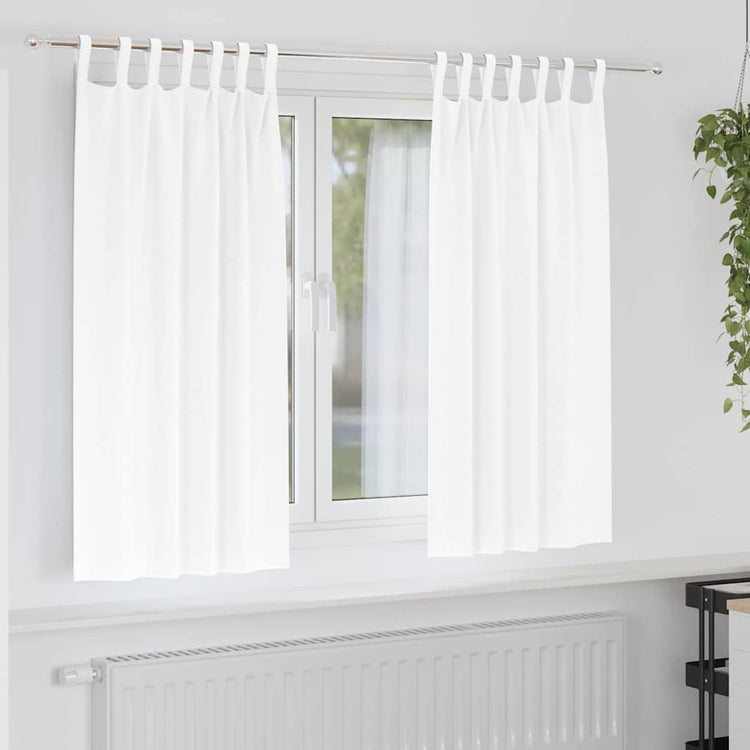 Vidaxl zwart-out gordijnen met ringen 2 st puur wit 175 x 140 cm