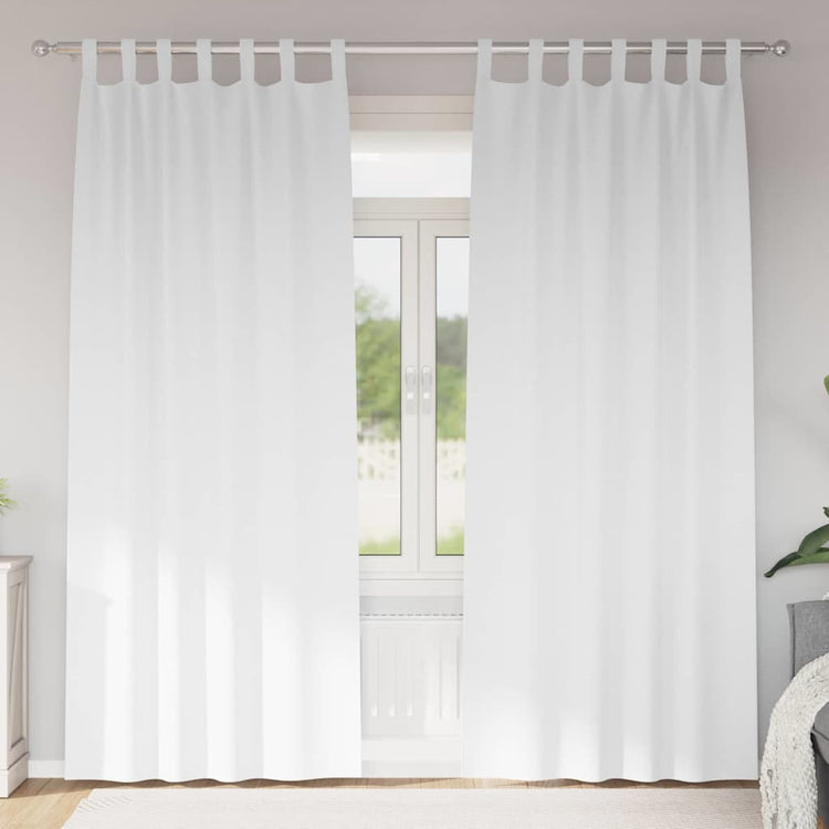 Vidaxl zwart-out gordijnen met ringen 2 st puur wit 225 x 140 cm