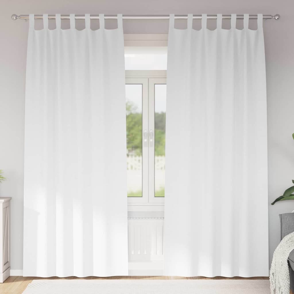 Vidaxl zwart-out gordijnen met ringen 2 st puur wit 260 x 140 cm