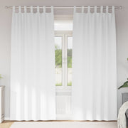Vidaxl zwart-out gordijnen met ringen 2 st puur wit 260 x 140 cm - afbeelding 1