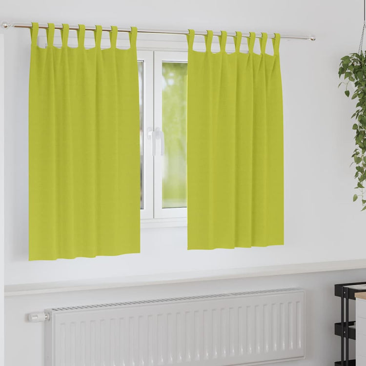 Vidaxl zwart-out gordijnen met ringen 2 st groen 140 x 140 cm
