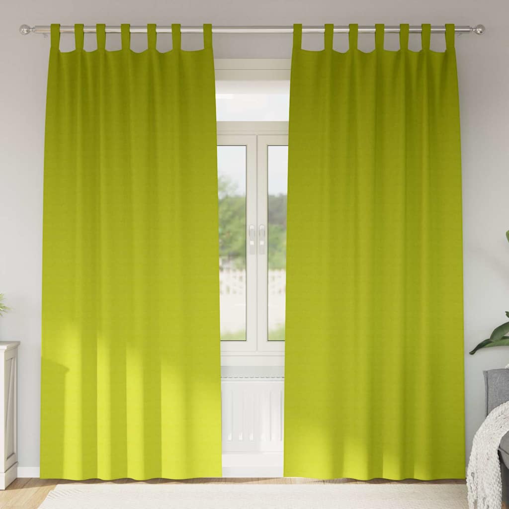 Vidaxl zwart-out gordijnen met ringen 2 st groen 245 x 140 cm