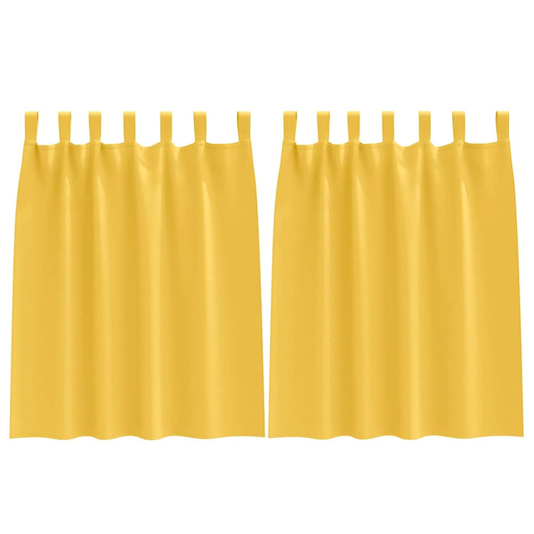 Vidaxl zwart-out gordijnen met ringen 2 pcs mosterdgeel 140 x 140 cm