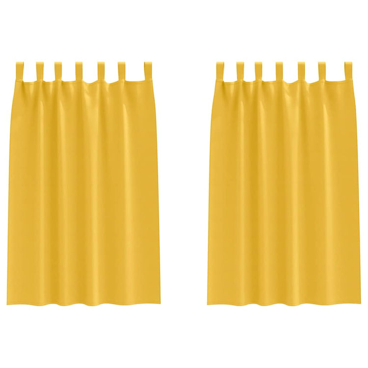 Vidaxl zwart-out gordijnen met ringen 2 st mosterdgeel 175 x 140 cm
