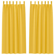 Vidaxl zwart-out gordijnen met ringen 2 st mosterdgeel 260 x 140 cm - afbeelding 2