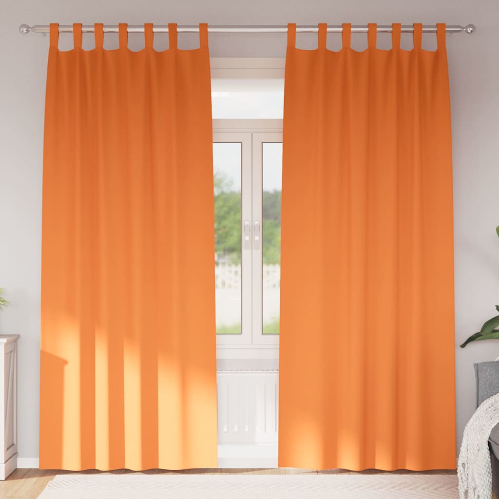 Vidaxl zwart-out gordijnen met ringen 2 st feloranje 225 x 140 cm