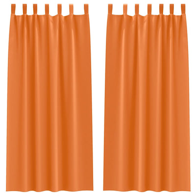 Vidaxl zwart-out gordijnen met ringen 2 st feloranje 225 x 140 cm
