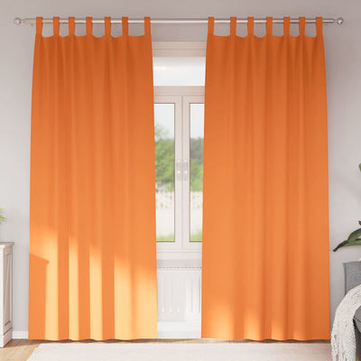 Vidaxl zwart-out gordijnen met ringen 2 st feloranje 260 x 140 cm