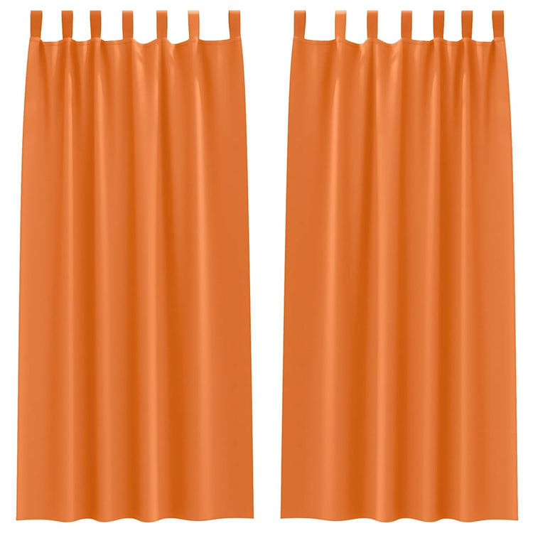 Vidaxl zwart-out gordijnen met ringen 2 st feloranje 260 x 140 cm