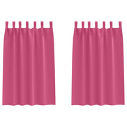 Vidaxl zwart-out gordijnen met ringen 2 st felroze 175 x 140 cm - afbeelding 2