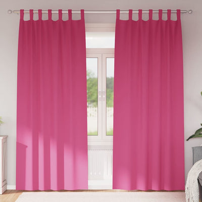 Vidaxl zwart-out gordijnen met ringen 2 st felroze 225 x 140 cm