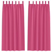 Vidaxl zwart-out gordijnen met ringen 2 st felroze 225 x 140 cm - afbeelding 2