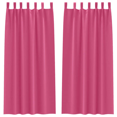 Vidaxl zwart-out gordijnen met ringen 2 st felroze 225 x 140 cm