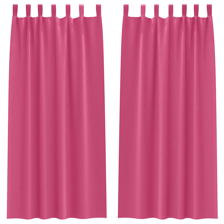 Vidaxl zwart-out gordijnen met ringen 2 st felroze 225 x 140 cm