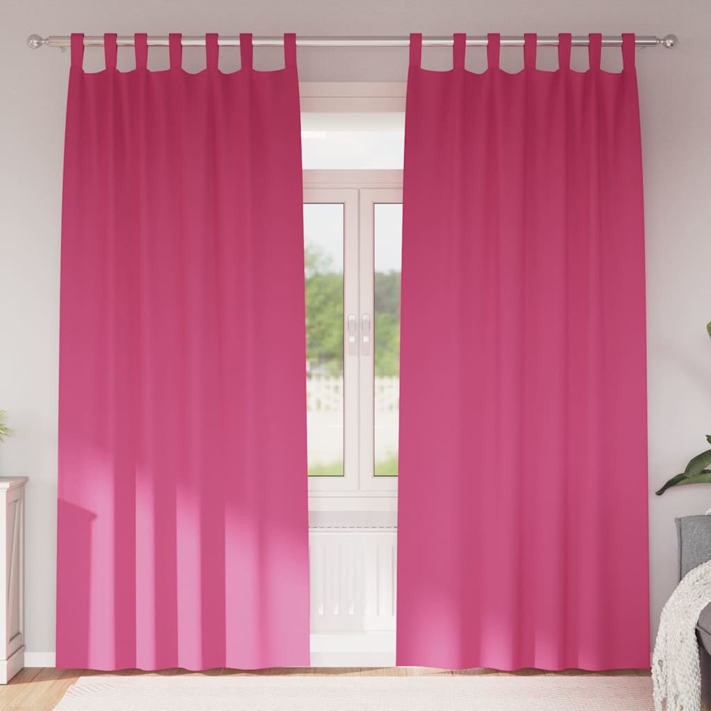 Vidaxl zwart-out gordijnen met ringen 2 st felroze 260 x 140 cm