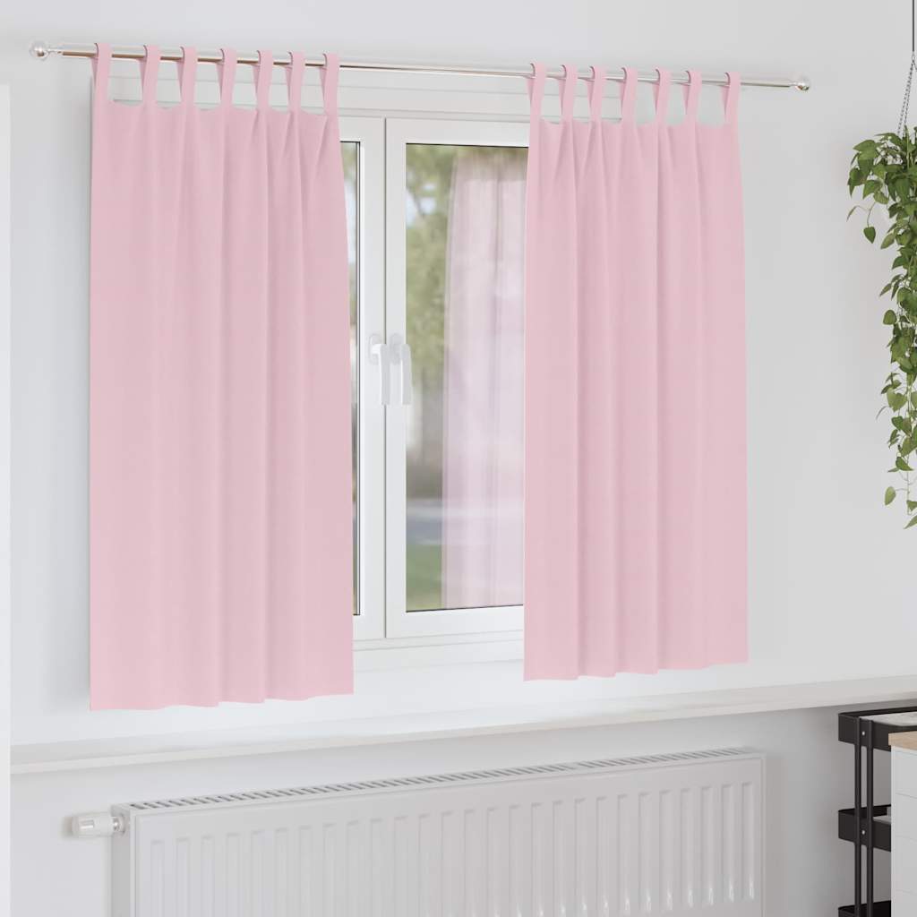 Vidaxl zwart-out gordijnen met ringen 2 st babyroze 175 x 140 cm