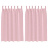 Vidaxl zwart-out gordijnen met ringen 2 st babyroze 175 x 140 cm - afbeelding 2