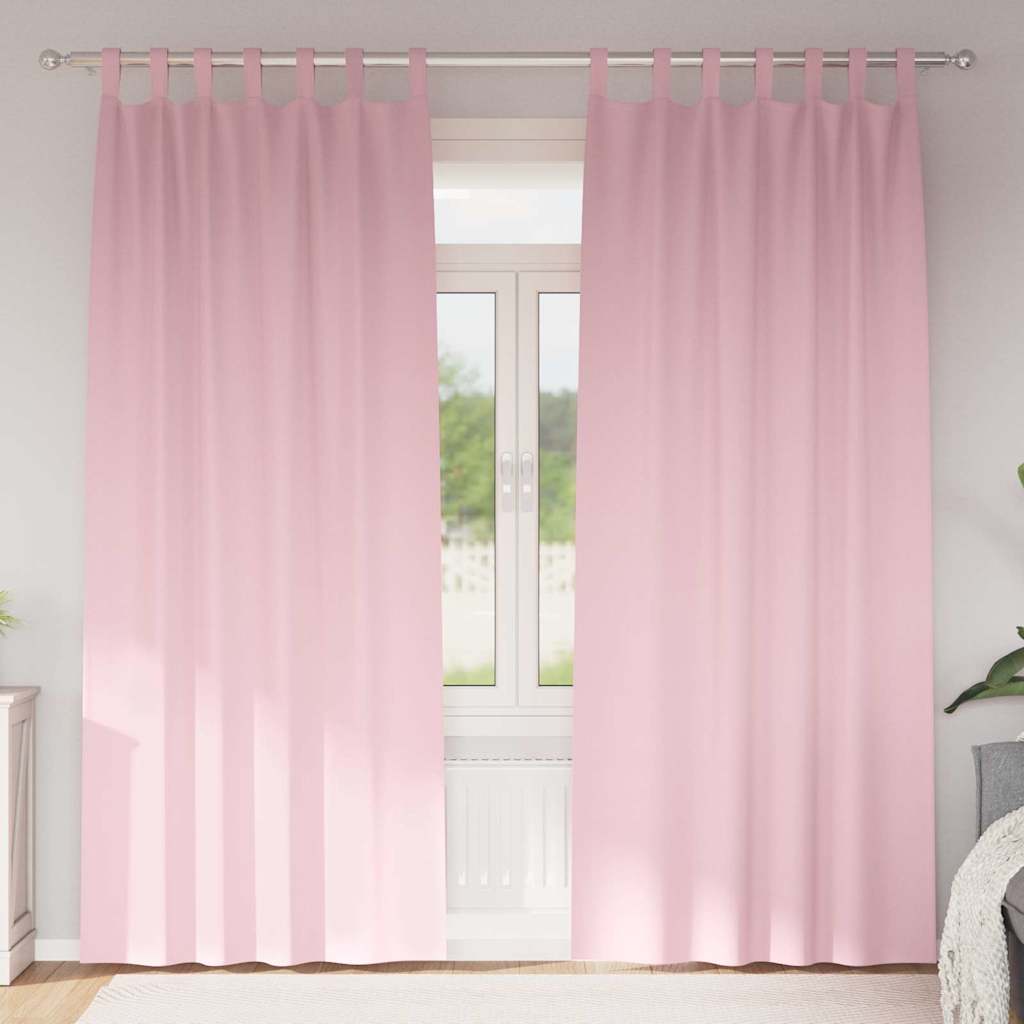 Vidaxl zwart-out gordijnen met ringen 2 pcs babyroze 225 x 140 cm